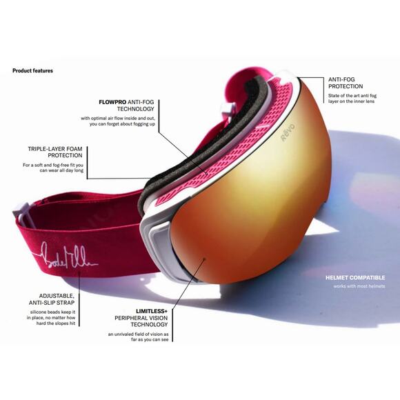 Revo X Ski Snowboard Goggles Bode Miller # 6 Orng & Yellow 2 Lenses 7033 01 $399 - Picture 6 of 11